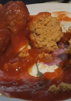 Una foto de Albóndigas de soja texturizada veganas