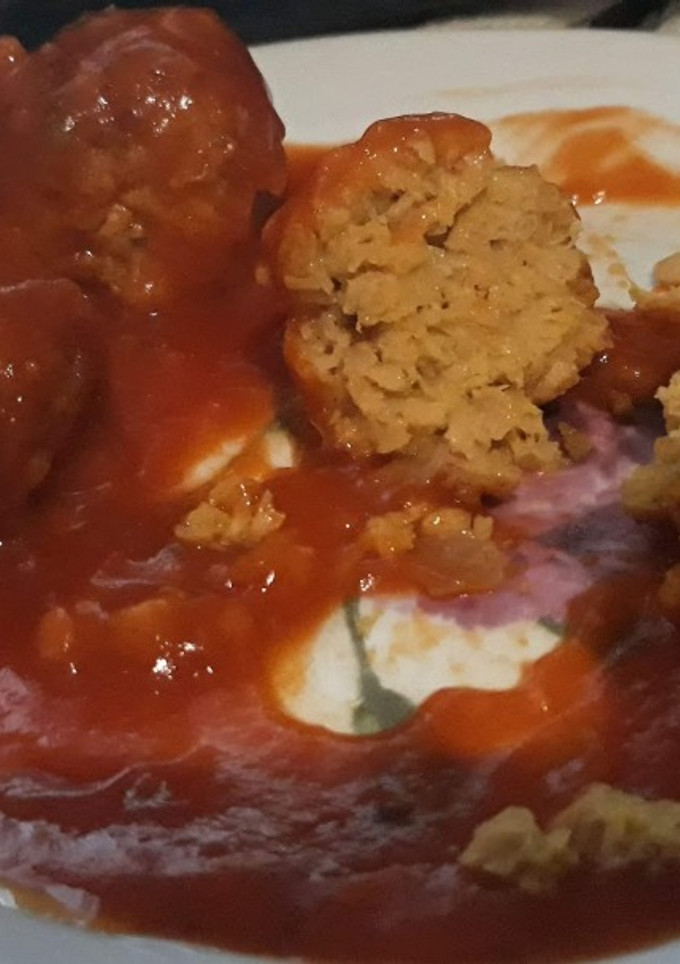 Una foto de Albóndigas de soja texturizada veganas