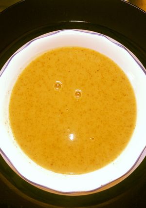 A picture of Yam mix potato veggies baby puree.