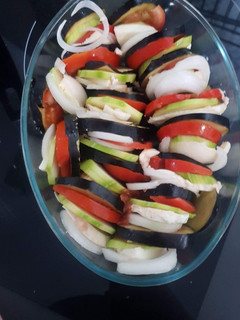 Una foto de Verduras al horno con mozzarella