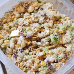 A picture of BBQ Avocado Macaroni Salad.