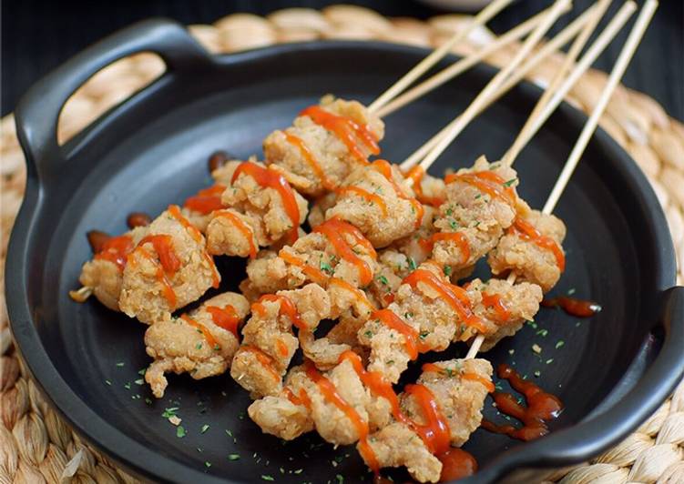 Steps to Make Perfect Sate chicken popcorn super kriuk #homemadebylita