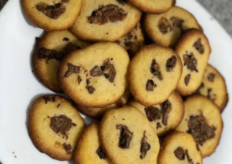 Galletas de mantequilla con pepitas de chocolate