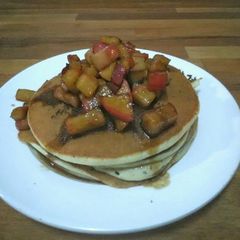 McDonald's Vanilla Smoothie Pancakes with Homemade Cinnamon-Apple Syrup A picture of McDonald's Vanilla Smoothie Pancakes with Homemade Cinnamon-Apple Syrup.