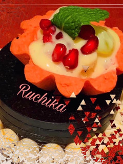 A picture of Fruit custard in tart shell.