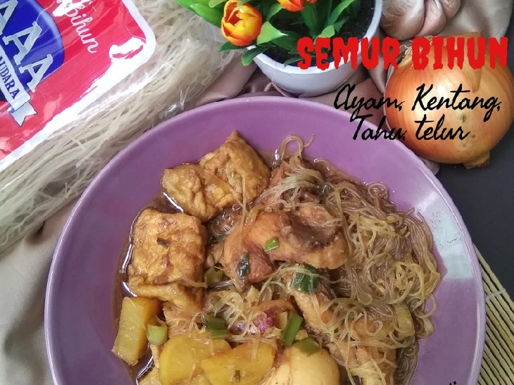 Cara Mudah Membuat Resep Semur Bihun (ayam, kentang, tahu, telur) yang Bikin Ngiler Anti Ribet, Mantap Sekali