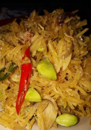 Foto resep Tumis pepaya muda teri petai