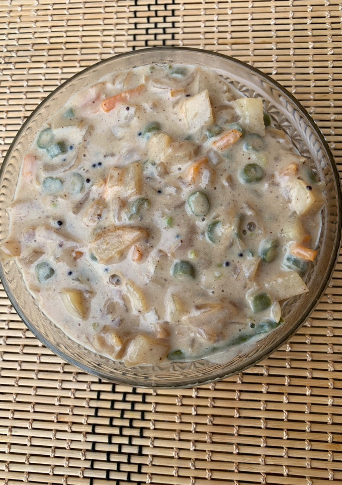 A picture of Stew with milk not coconut milk.