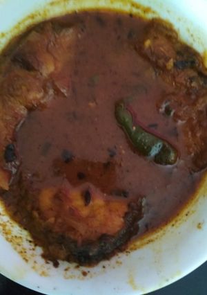 A picture of Rohu fish curry.