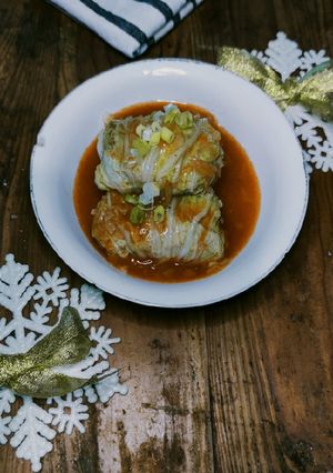 Foto resep Sawi gulung isi ayam
