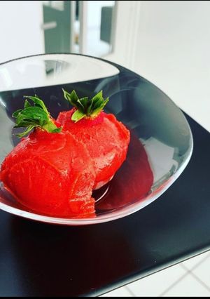 Une photo de Sorbet à la fraise