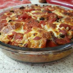 A picture of Layered Chicken, mushroom and Parma ham bake 😀.