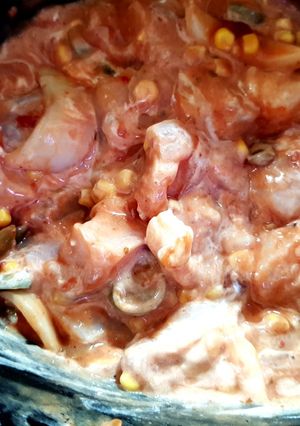 A picture of My Hot but Tasty Chicken Salsa Slow Cook. 😁.