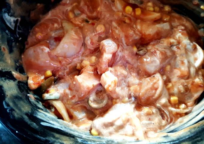 Steps to Prepare Quick My Hot but Tasty Chicken Salsa Slow Cook. 😁