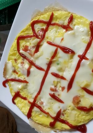 Hình của món Pizza trứng.