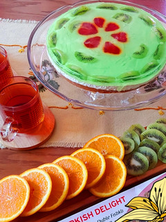 عکسی از دستور چیز کیک با فیلینگ میوه و ژله