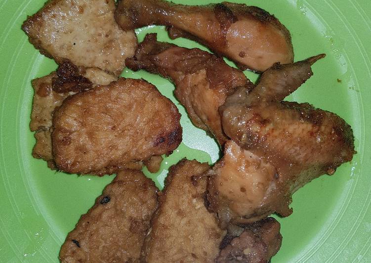 Ayam, tahu tempe bacem
