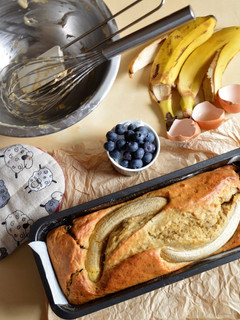 Una foto de Banana bread. Apto para personas con diabetes