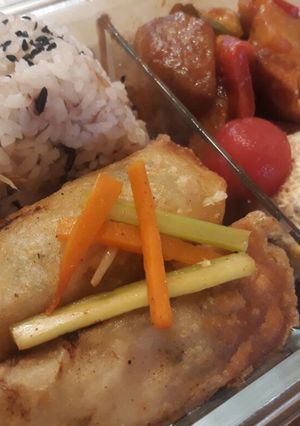 暮春蔬食芋捲便當[健康蔬食主題便當] 的食譜成品照片