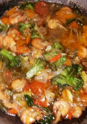 Foto resep Udang asam manis sayur