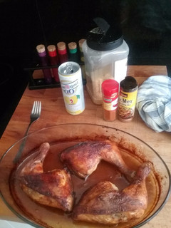 Una foto de Muslos de pollo asados a la cerveza