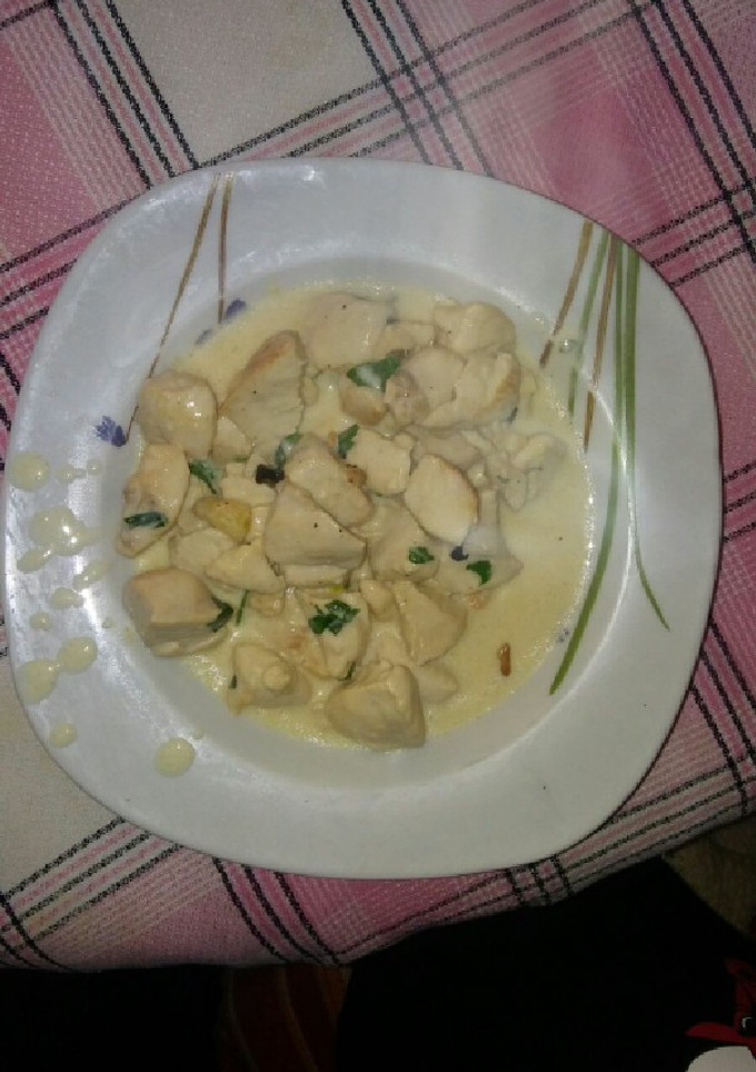 Una foto de Pechugas con nata