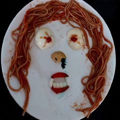 A picture of Kiddies Halloween Breakfast face.