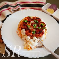 Prawns 65 Biryani(pressure cooked) A picture of Prawns 65 Biryani(pressure cooked).