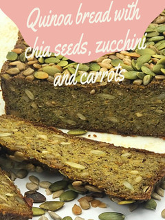 A picture of Quinoa bread with chia seeds, zucchini and carrots.