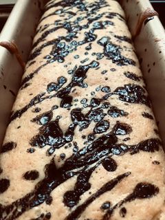 Una foto de Budín de naranja con chocolate amargo