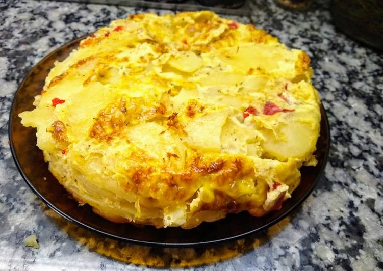 Tortilla de papa sin freír Receta de María Luz Castellanos Cookpad