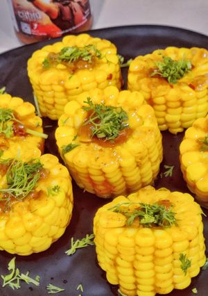 बटर शेजवान मक्का कॉइन रेसिपी मुख्य फोटो