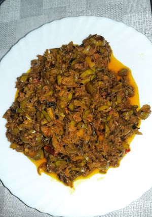 A picture of Masala Parwal sabzi.