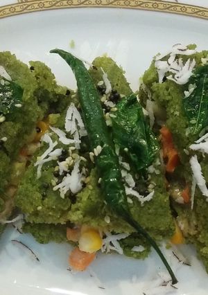 A picture of Spinach Dhokla Sandwich.