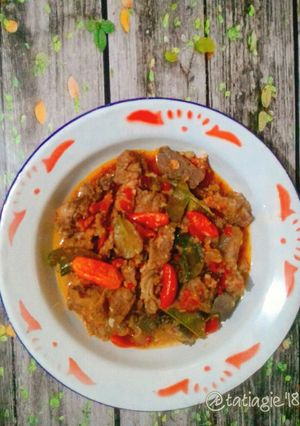 Foto resep Oseng daging campur pedas