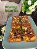 Fudgy Brownies GreenTea (Tips menghasilkan shiny crust pada brownies pakai oven tangkring)