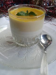 Una foto de Cheesecake de mango sin horno