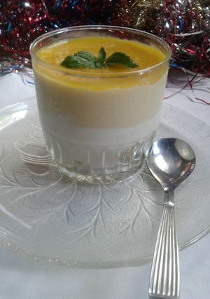 Una foto de Cheesecake de mango sin horno
