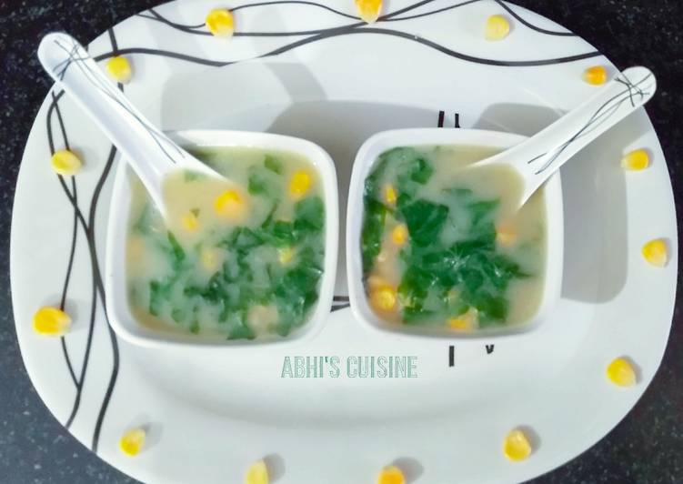 Spinach and corn soup