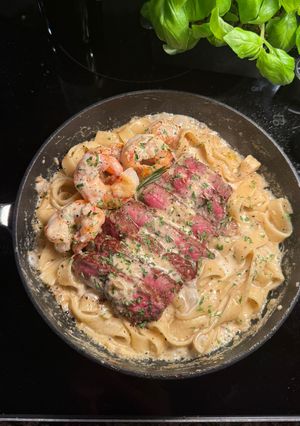 A picture of Surf and Turf Pasta 🍝✨.