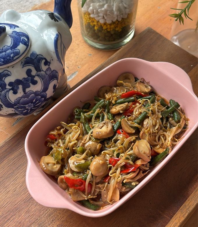 Foto resep Tumis Toge,Kacang Panjang dan Jamur Kancing Saus Tiram 🦪 (Stir Fry)