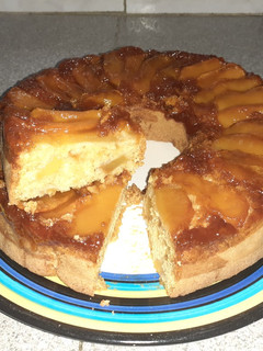 Una foto de Tarta de manzana invertida