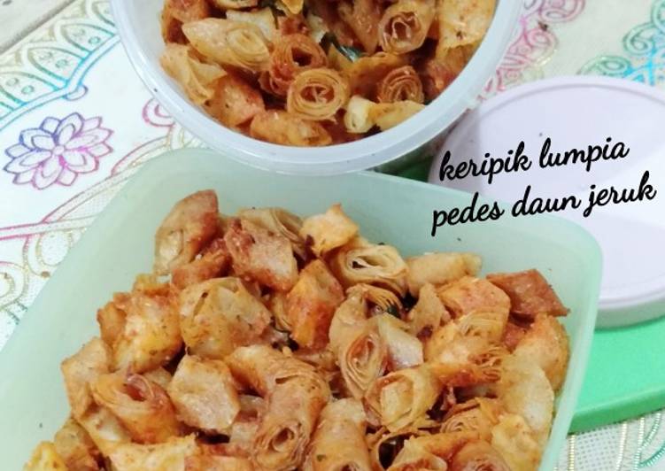 Resep 128.Keripik Lumpia Pedas Daun jeruk, Menggugah Selera