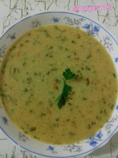 عکسی از دستور 🍲سوپ شیر و هویج با جو🍲