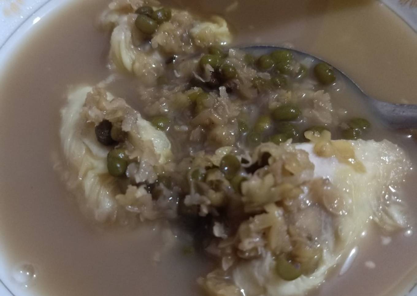 Kolak kacang hijau plus durian rumahan