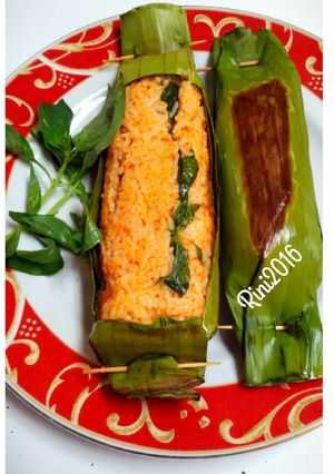 Foto resep Nasi bakar Merah dg teri kemangi