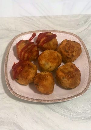 عکسی از دستور توپک برنج پنیری 🍘