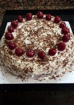 A picture of Black Forest gateau.