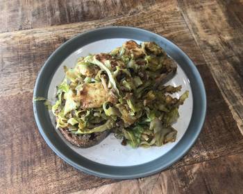 New Recipe Shredded Cabbage and Halloumi Open Sandwich Delicious and Healthy