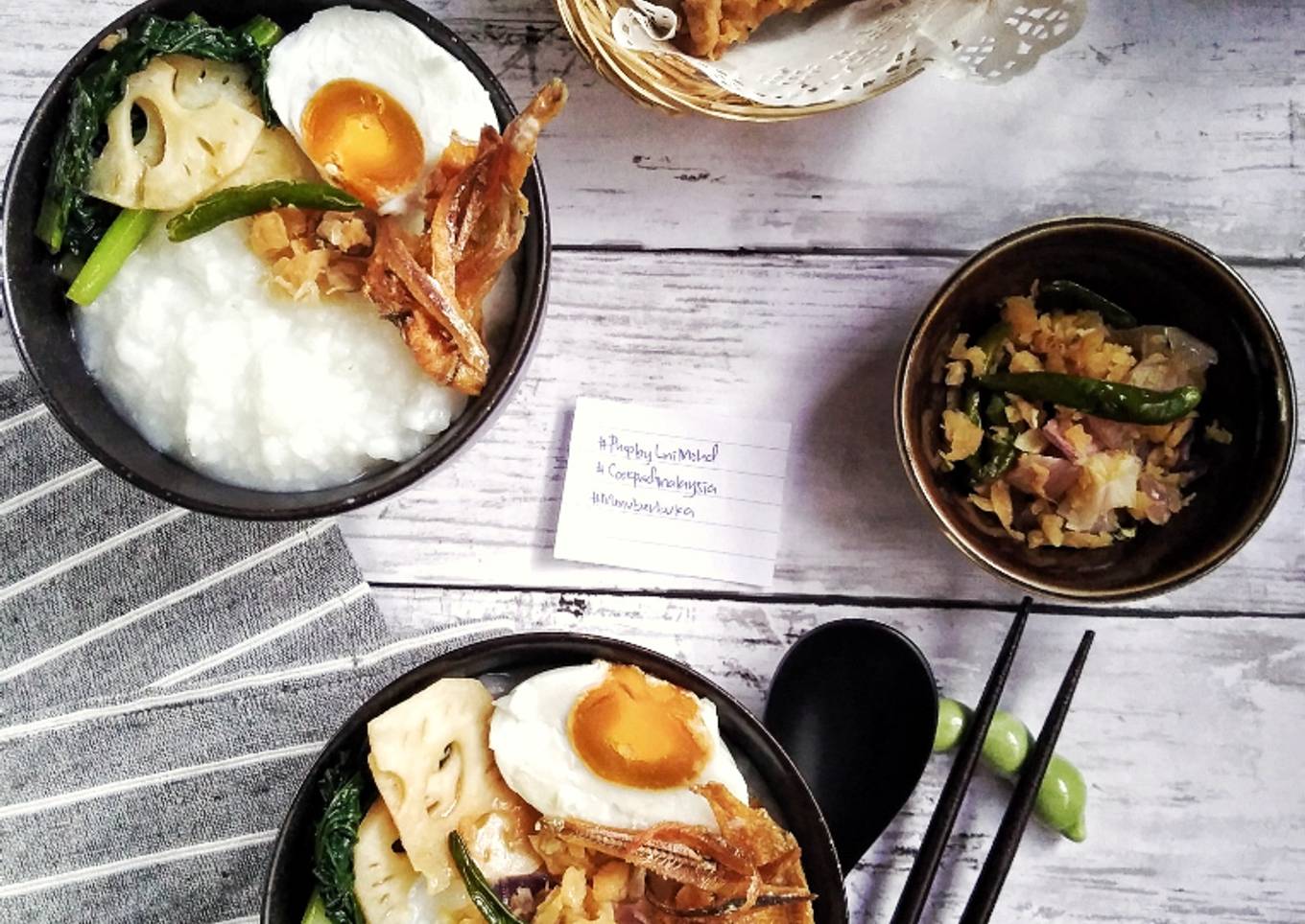 Bubur dengan hidangan #phobbyLiniMohd